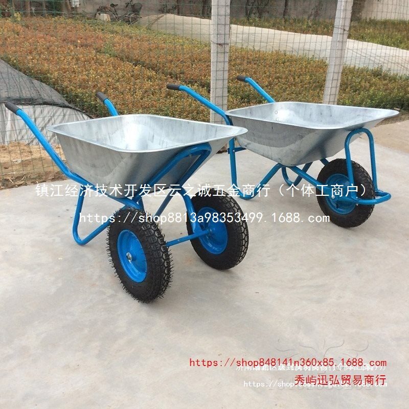 独轮小推车工地农用沙土建筑翻斗垃圾搬运花园人力双轮手推车批发
