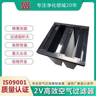 W型活性炭过滤器2V蜂窝夹碳布除酸性碱性有机废气TVOC化学过滤器