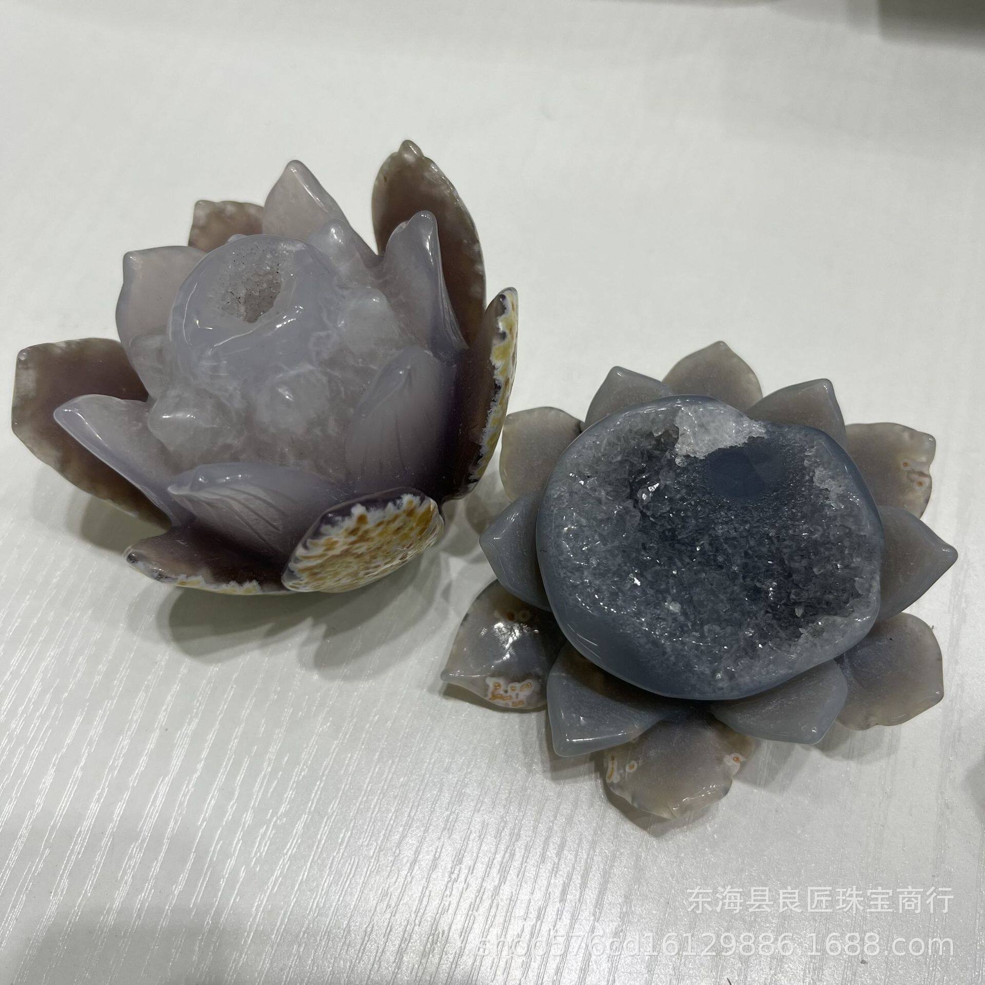 厂家批发天然水晶洞莲花摆件玛瑙聚宝盆水晶摆件家居办