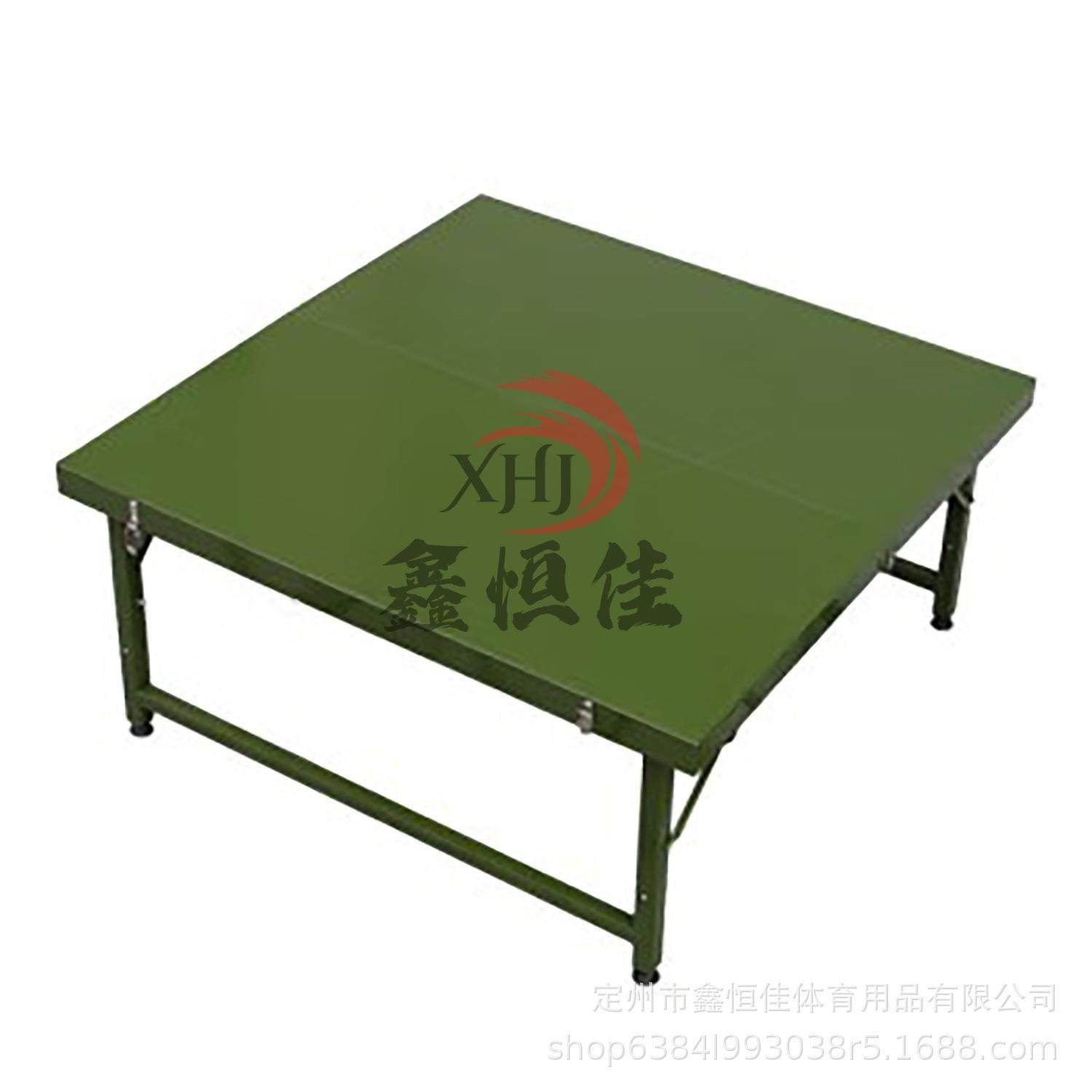 野炊墨绿折叠餐桌指挥作业桌便携式手提钢板多功能桌单餐桌