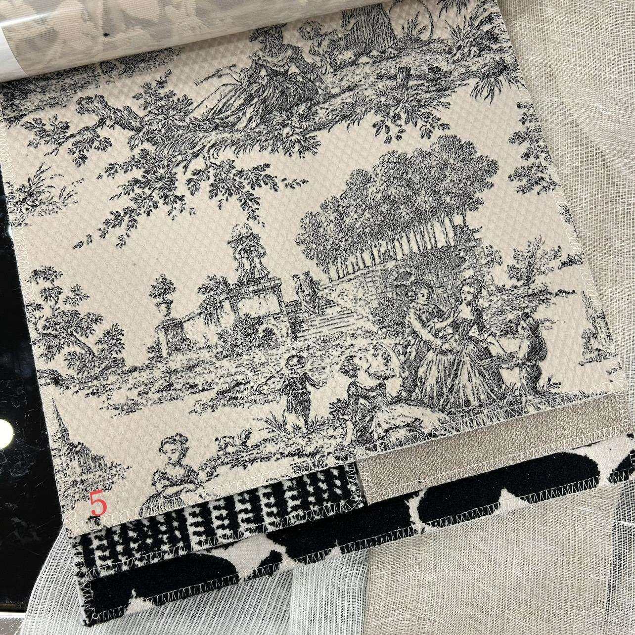 门幅280cm宽幅人物风景画美式法式田园风格提花窗帘布加厚抱枕布