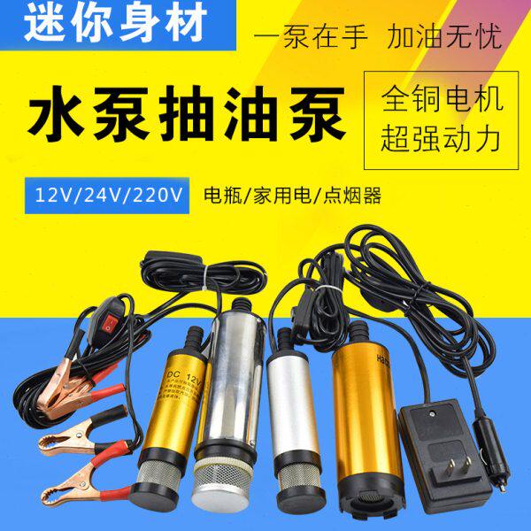 12V24V柴油泵 潜水油泵油桶抽油泵小油泵抽水泵小潜水泵加油泵