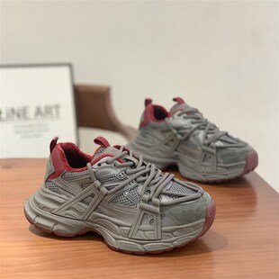 松糕厚底增高6CM小个子老爹鞋 女2024秋冬保暖加绒轻便炸街运动鞋