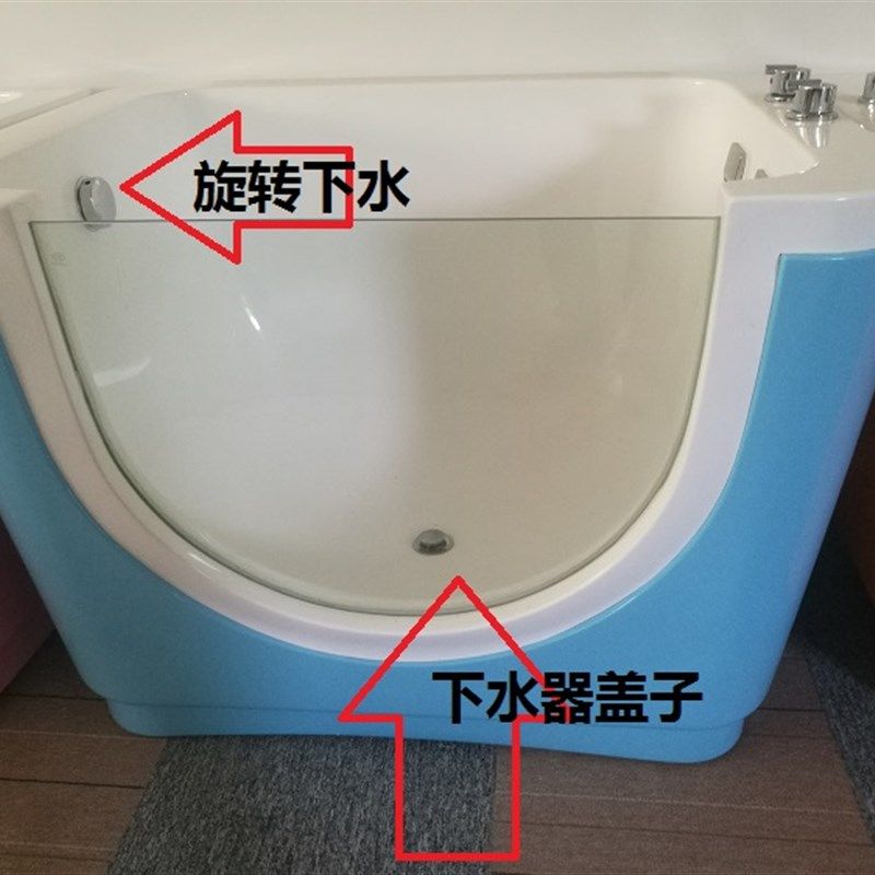 婴儿游泳馆旋转下水排水盖亚克力池下水开关不锈钢塞子铜塑下水器