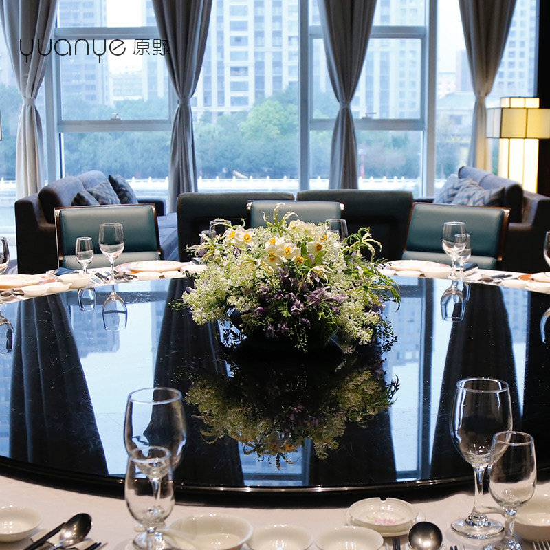 酒店圆桌转盘餐桌花摆花新中式高端餐厅客厅假花摆设装饰花艺摆件,家居饰品,仿真花/假花,淘宝优惠券,粉丝福利购,淘宝优惠卷