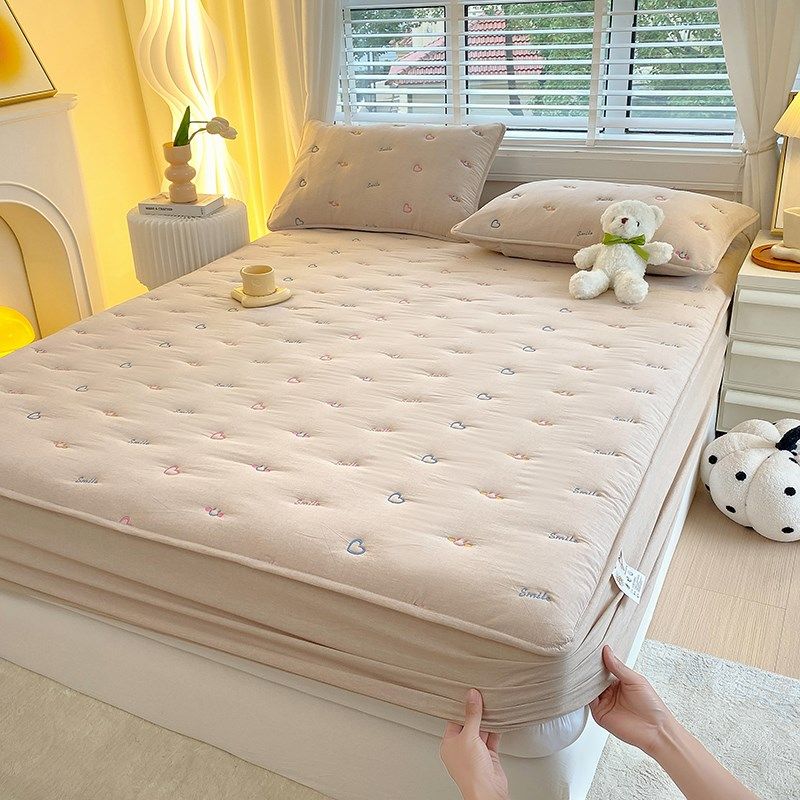 全棉床笠款大豆夹棉床单全包单件三件套纯棉夏天席梦思床垫保护套,床上用品,床笠,淘宝优惠券,粉丝福利购,淘宝优惠卷