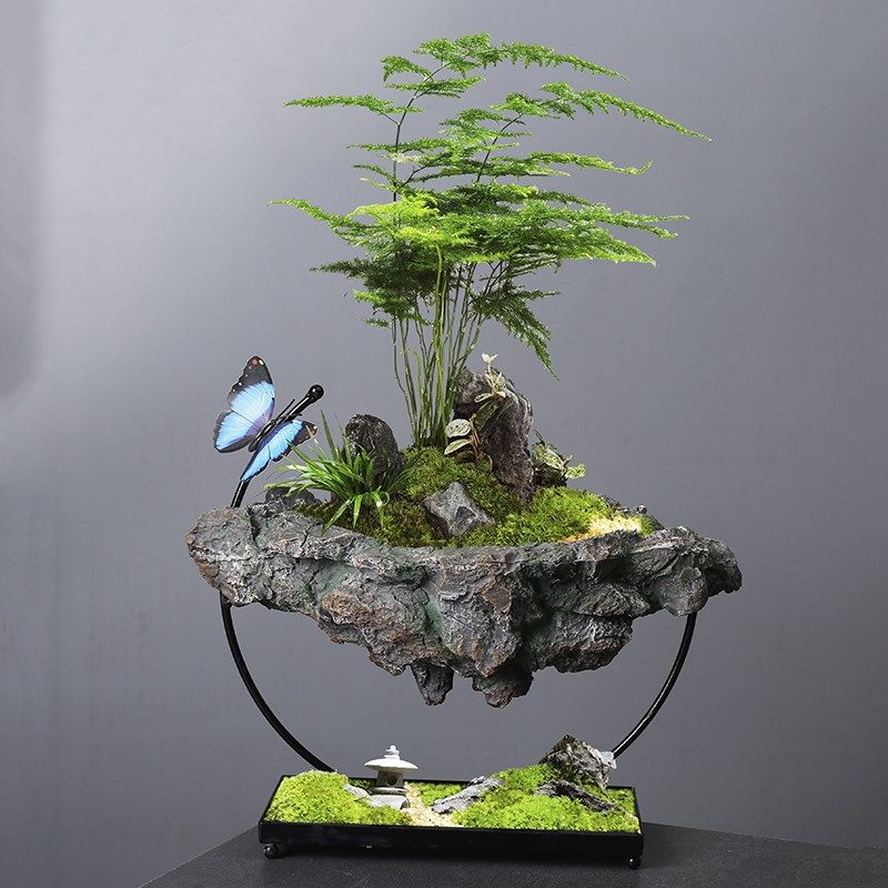 创意盆景盆栽花盆铁艺树脂假山盆悬浮六月雪文竹造景个性多肉花盆,鲜花速递/花卉仿真/绿植园艺,花盆,淘宝优惠券,粉丝福利购,淘宝优惠卷