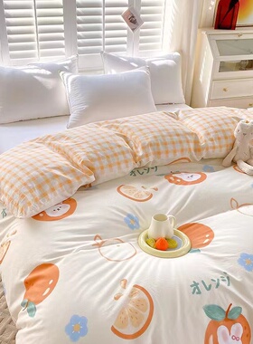 单件纯棉被套被罩全棉单人双人学生宿舍床上用品家用150Xx200拉链