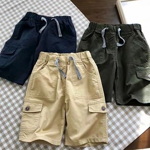 梭短裤 170码 夏z季 实用百搭110 织棉布 薄款 男童休闲纯棉儿童五分裤