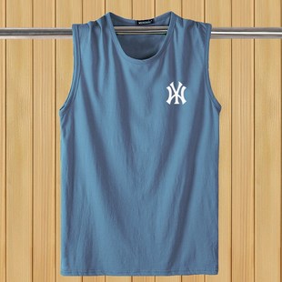新款 T恤宽W松运动砍袖 篮球跨栏男装 宽肩无袖 潮 汗衫 纯棉背心男夏季
