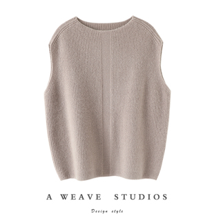 基础又别出心裁加厚圆领羊绒背心女纯J羊绒毛衣坎肩马甲宽松新品