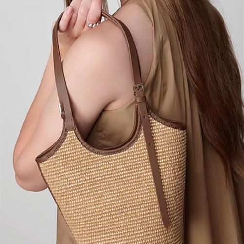 水桶草编包包202l4新款今年流行小众设计单肩编织腋下包女夏季百