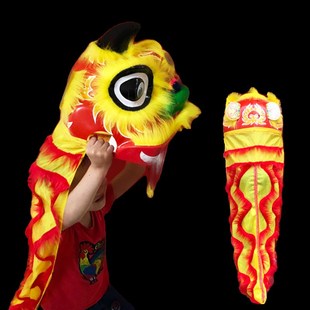 塑料舞狮子装童醒狮南狮幼儿园表演道具单人舞狮鼓全小狮子头