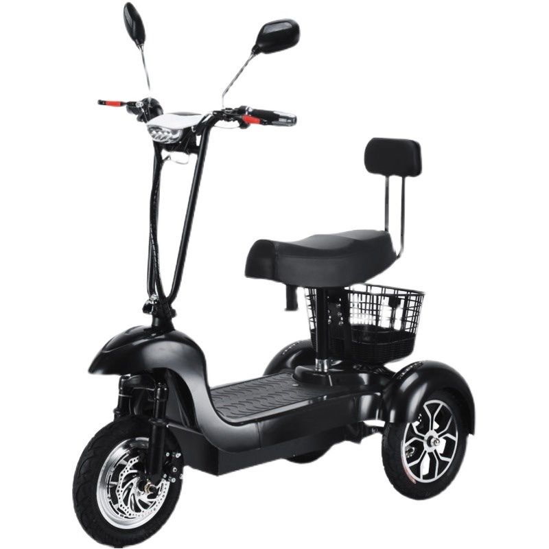 新款电动三轮车家用小型接送孩子迷你折叠男女亲子车轻便代步