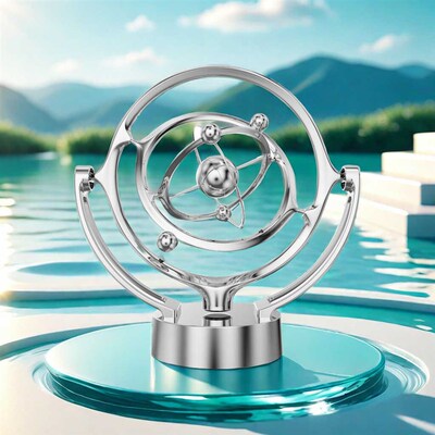 解压永动停创意会动的动态天体混沌摆永动仪重力平衡