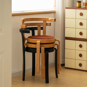 莱陌中古设计师实木餐椅叠放小户型创意靠背餐桌椅