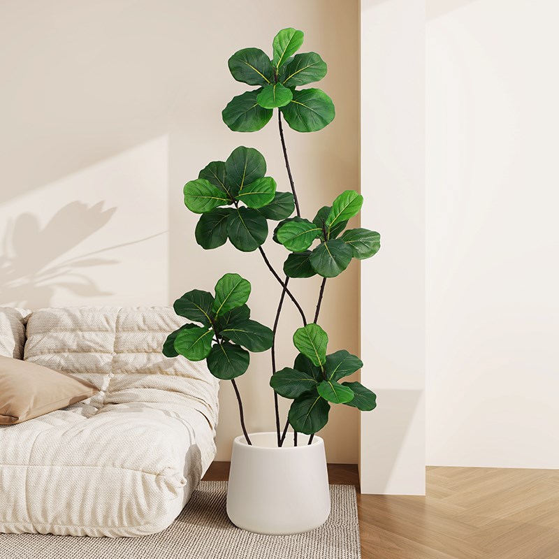 Z仿真琴叶榕高档室内植物盆栽装饰大型落地花摆件塑料仿生绿植假