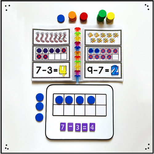 学霸大灰狼 我的第一本加减法游戏书 磁力十格阵白板数学启蒙教具