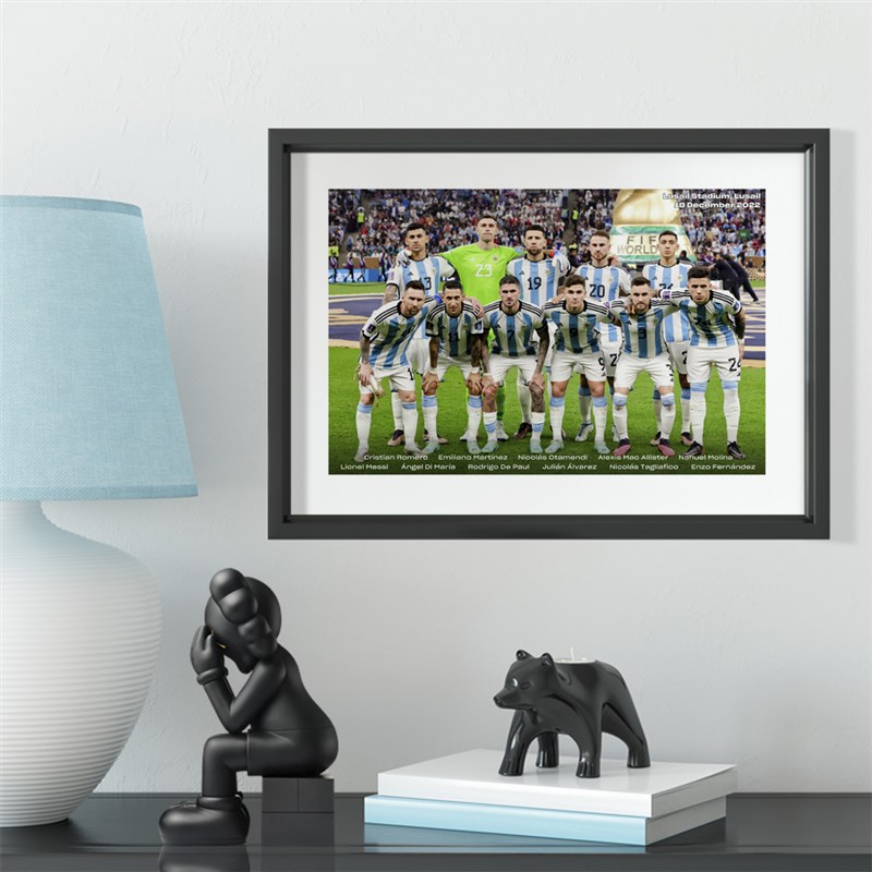 阿根廷名宿梅西马拉多纳实木装饰相框照片墙桌摆挂框摆件酒吧壁画
