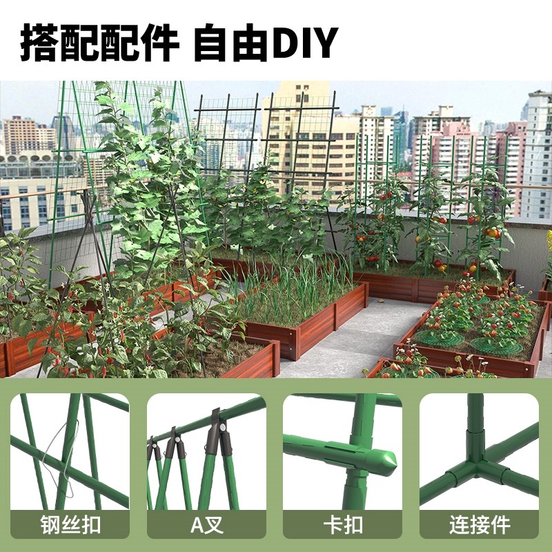 植物支撑花架包塑钢管庭院户外园艺支架杆固定葡萄架子黄瓜爬藤架