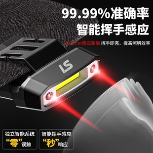 立胜头灯帽夹灯钓鱼感应强光超亮充电头戴夹式超长续航夜钓灯