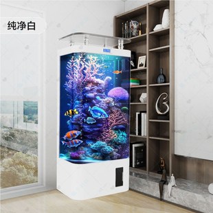 2025新款智能金鱼缸客厅家用中型立式过滤一体生态玻璃免换水族箱
