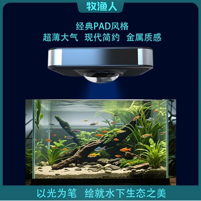 牧渔人鱼缸灯全光谱水草灯爆燥灯植物灯龙鱼原生溪流金鱼光影PAD