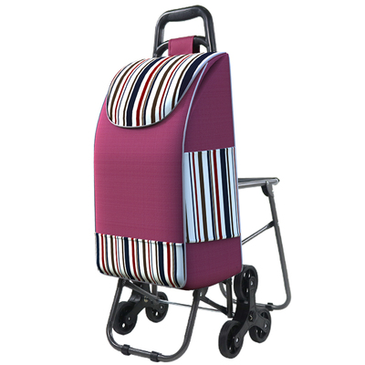带凳购物车买菜拉杆车家用拉车折叠小拖车爬楼梯手拉车购物小拉车