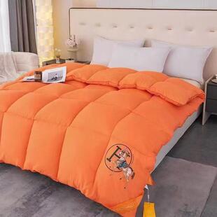 超大礼盒装羽丝绒羽绒被橙色被子双人冬被活动礼品被