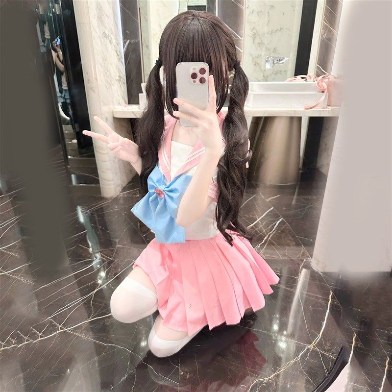 粉色水手服日系少女甜美可爱x正统jk制服套装学院风基础款小个子