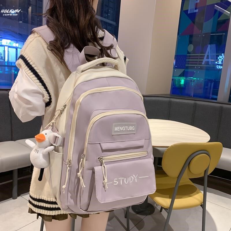 。高中生特大号书包初中生双肩包背包女大容量结实耐用网红高颜值