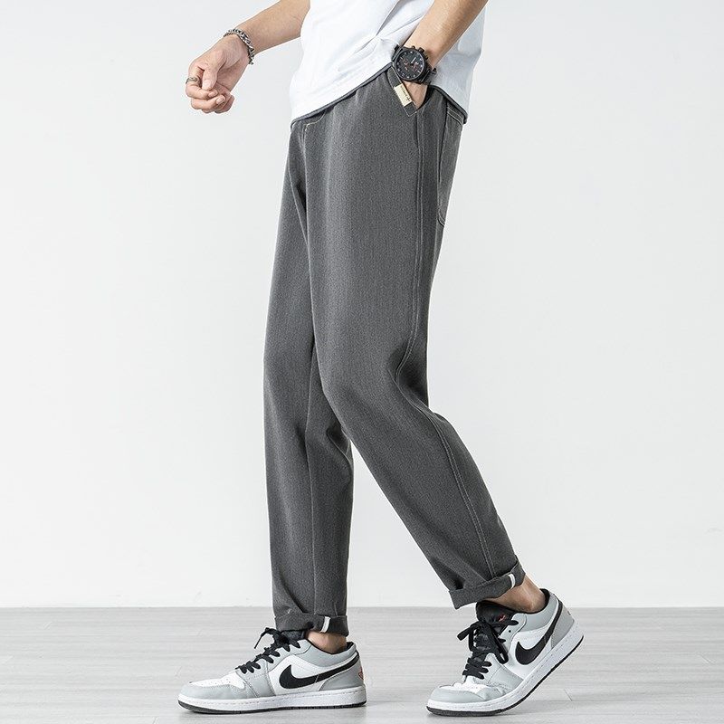 休闲西裤男士春秋款2024新款潮宽松直筒九分西装裤子男款秋装长裤