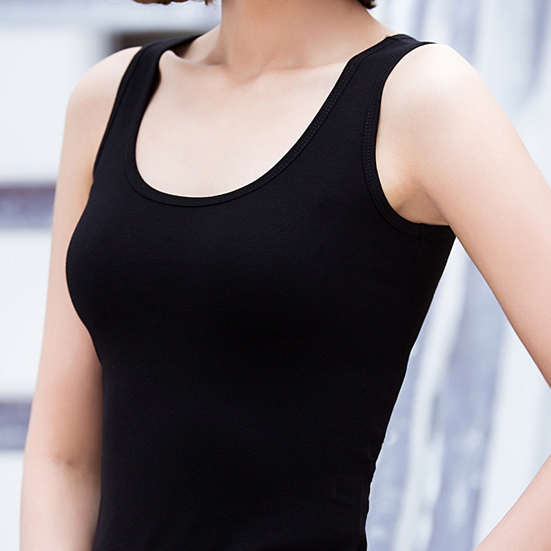 吊带背心女黑色纯棉工字大码修身吊带内搭夏季无袖百搭打底衫上衣