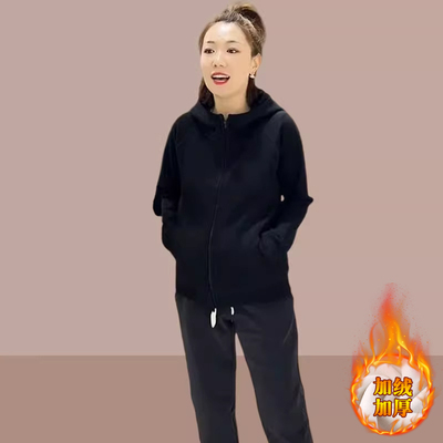 2024秋冬季新款女款卫衣外套开衫拉链爆款小个子加绒加厚上衣女装