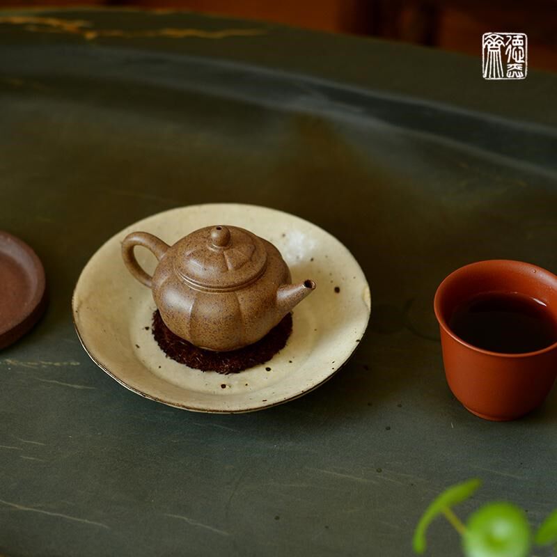 德弈斋宜兴紫砂茶壶中式复古w铁画轩款黄龙山原矿清水泥窑变小菱