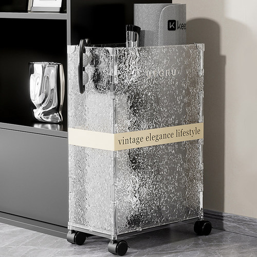 瑜伽垫收纳筐带轮运动健身器材羽毛球H拍体育用品箱家用置物架神