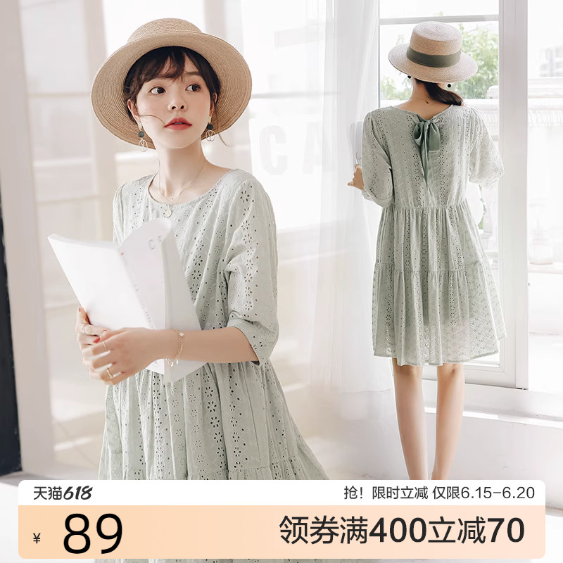孕妇连衣裙夏季中长款夏天裙子小清新时尚新款宽松孕妇装夏装春装