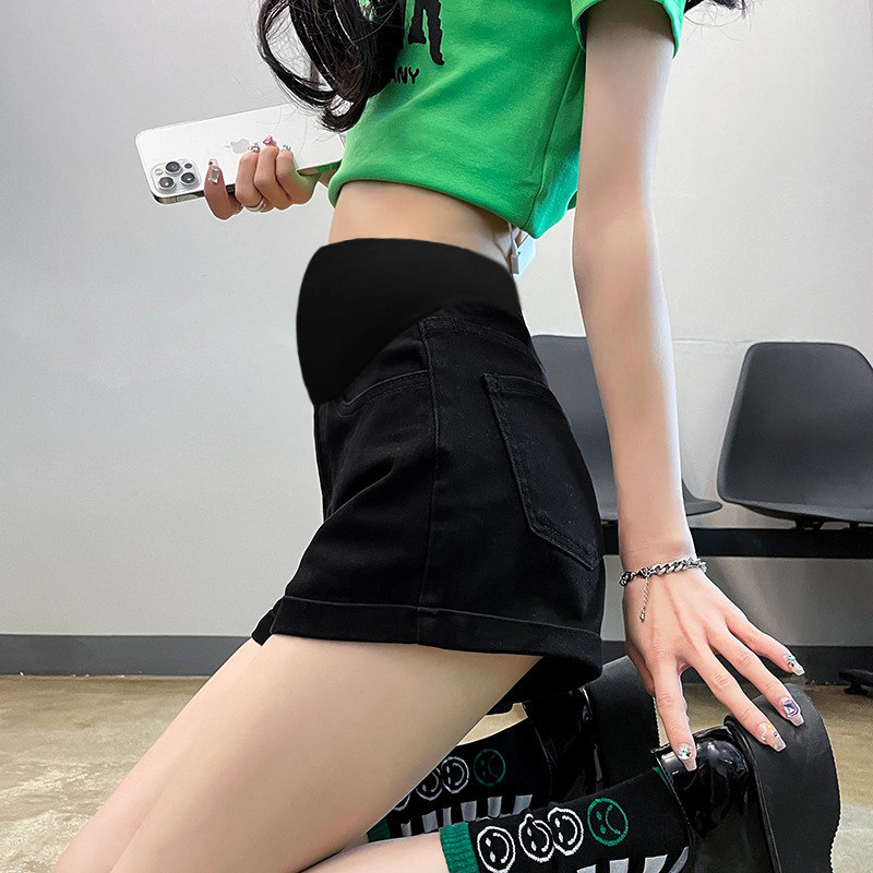 孕妇短裤夏季外穿夏装薄款大码阔腿裤子孕早期女夏款打底牛仔短裤