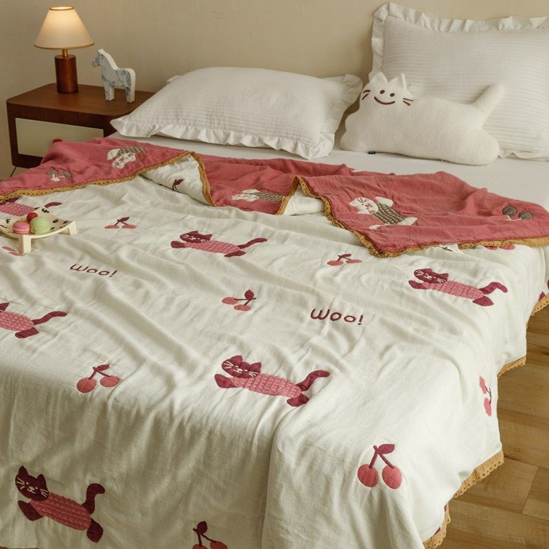 夏季薄款全棉五层l纱布盖毯毛巾被空调毯夏被幼儿园儿童午睡毯,床上用品,休闲毯/毛毯/绒毯,淘宝优惠券,粉丝福利购,淘宝优惠卷