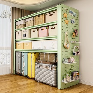 家用货架多层落地置物架阳台杂物间整理架下空行李箱收纳角钢架子