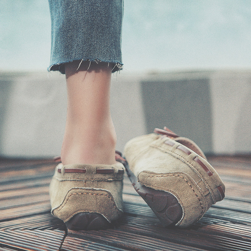 可水洗不掉色2021新款豆豆鞋女春秋夏季透气学生大码Y妈妈平底单,女鞋,浅口单鞋,淘宝优惠券,粉丝福利购,淘宝优惠卷