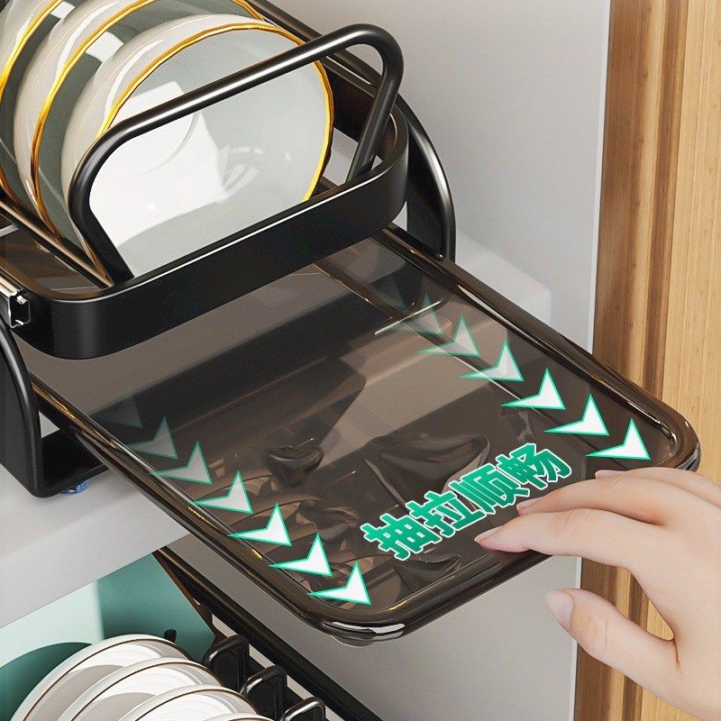 厨房碗架抽拉g碗碟收纳架橱柜碗架拉篮抽屉式碗盘盘子沥水置物架,收纳整理,整理架/置物架/收纳架,淘宝优惠券,粉丝福利购,淘宝优惠卷