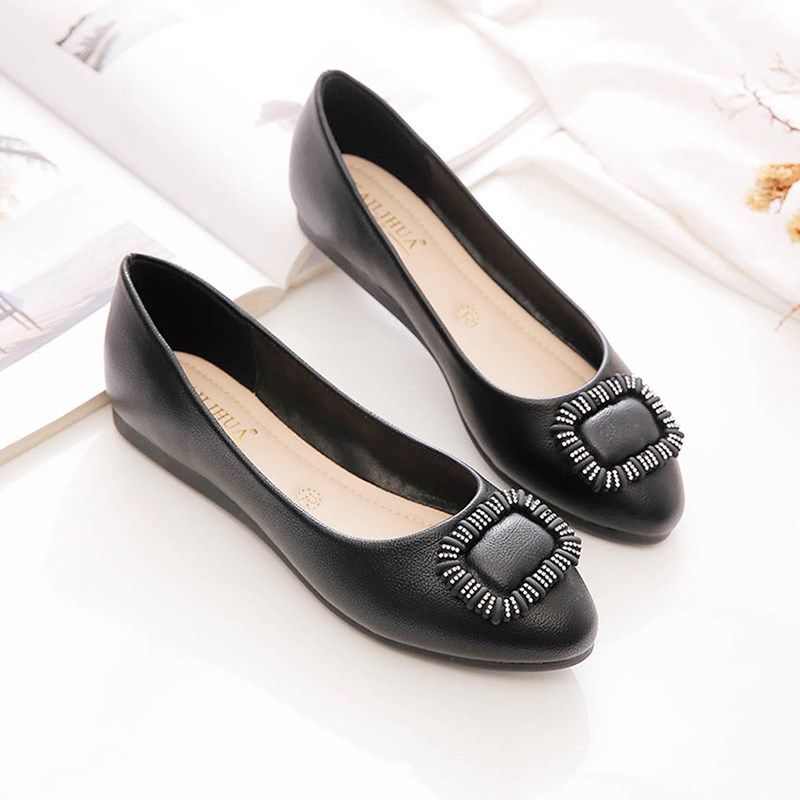 平底鞋女2025新款春秋女鞋百搭浅口豆豆K鞋夏妈妈鞋子软皮软底单,女鞋,浅口单鞋,淘宝优惠券,粉丝福利购,淘宝优惠卷