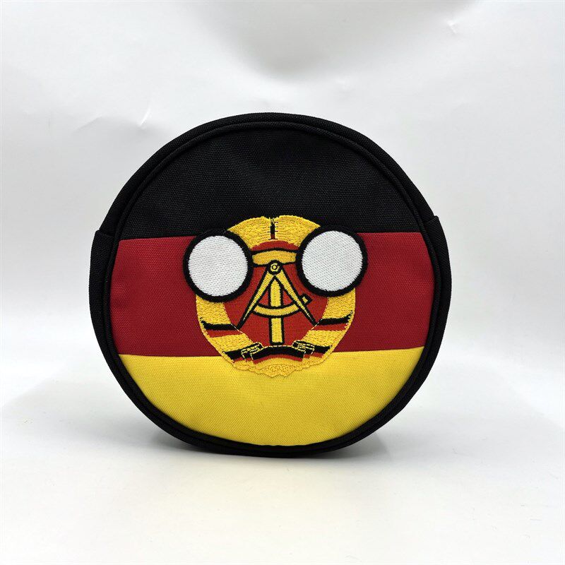 东德球简b易版大容量笔袋 超轻牛津布圆形文具袋 镰锤拉链