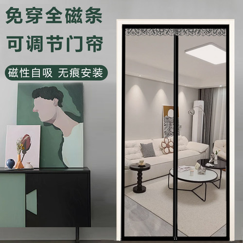 可调节防蚊门帘磁性纱门2024夏季新款高档隔断自T吸磁铁免打孔沙