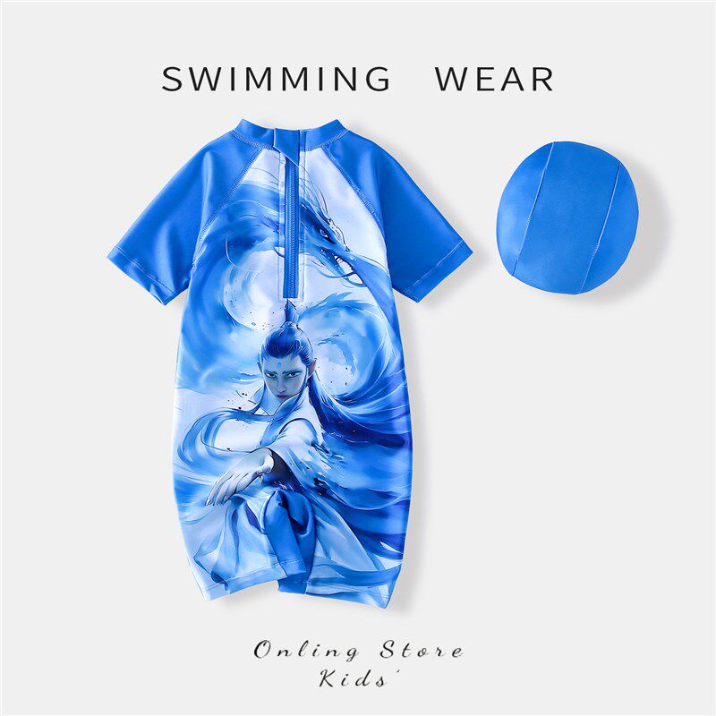 宝宝泳衣男宝2025新款儿童泳A衣男童哪吒连体泳装海边度假游泳衣