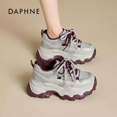 达芙妮增高老爹鞋女2026春季厚底系带休闲鞋时尚百搭潮流运动鞋A