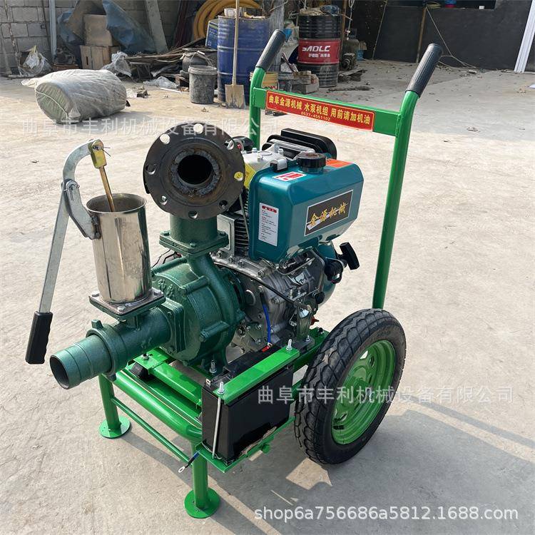 城市防汛排涝柴油抽水泵小型六寸自吸泵195风冷高压抽水机