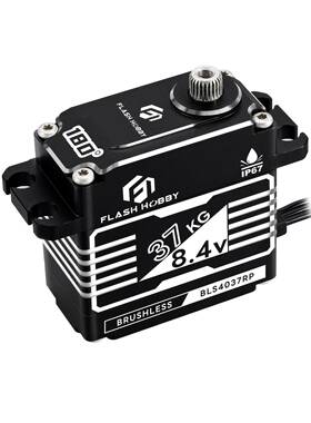 37G无刷舵机BLS4037RP黑色金属斜齿船模防水精密伺服