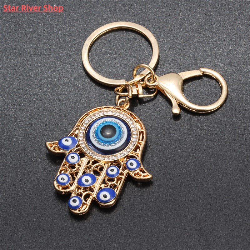 .Turkish Evil Eye Keycshain Palms Shape Lucky Charm Amulet P